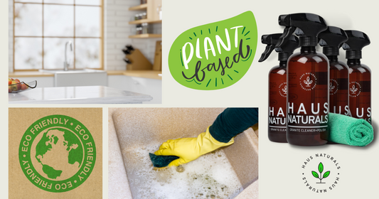 Plant Based Granite Cleaner & Polish, All Natural Granite Cleaner & Polish, Haus Naturals Plant Based Cleaning Products
