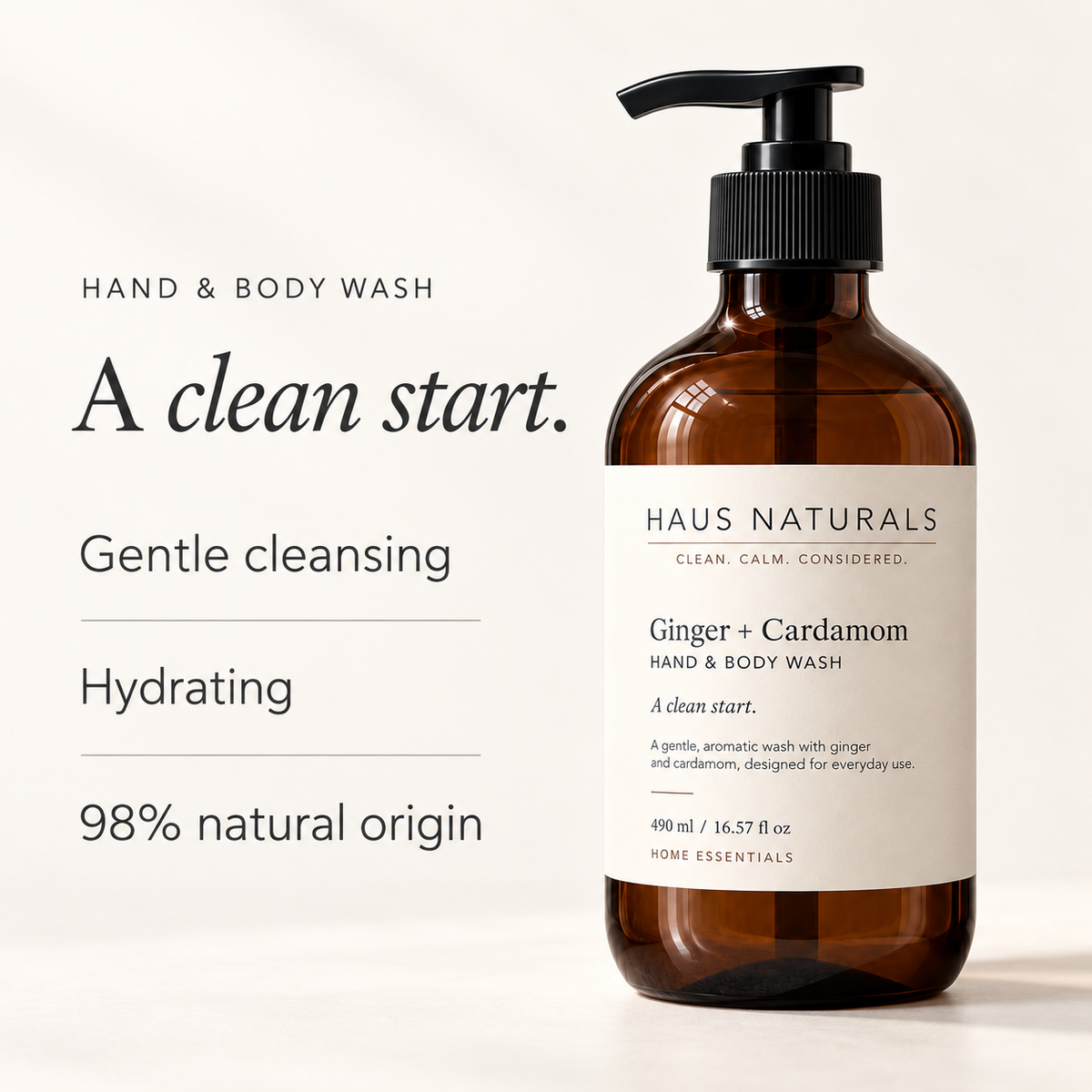 Ginger + Cardamom Hand & Body Wash