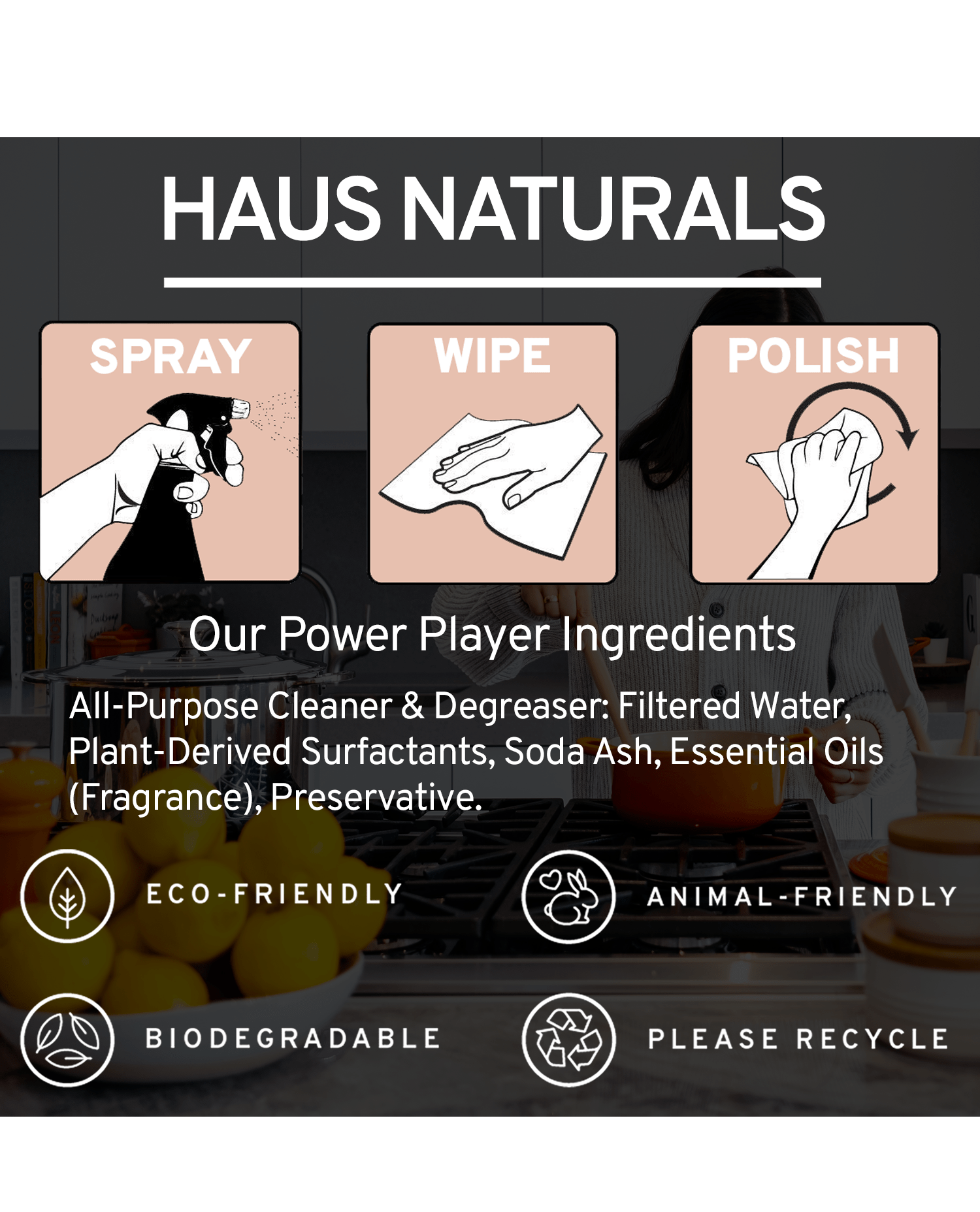 Haus Naturals Multi-Surface Cleaner Ingredients