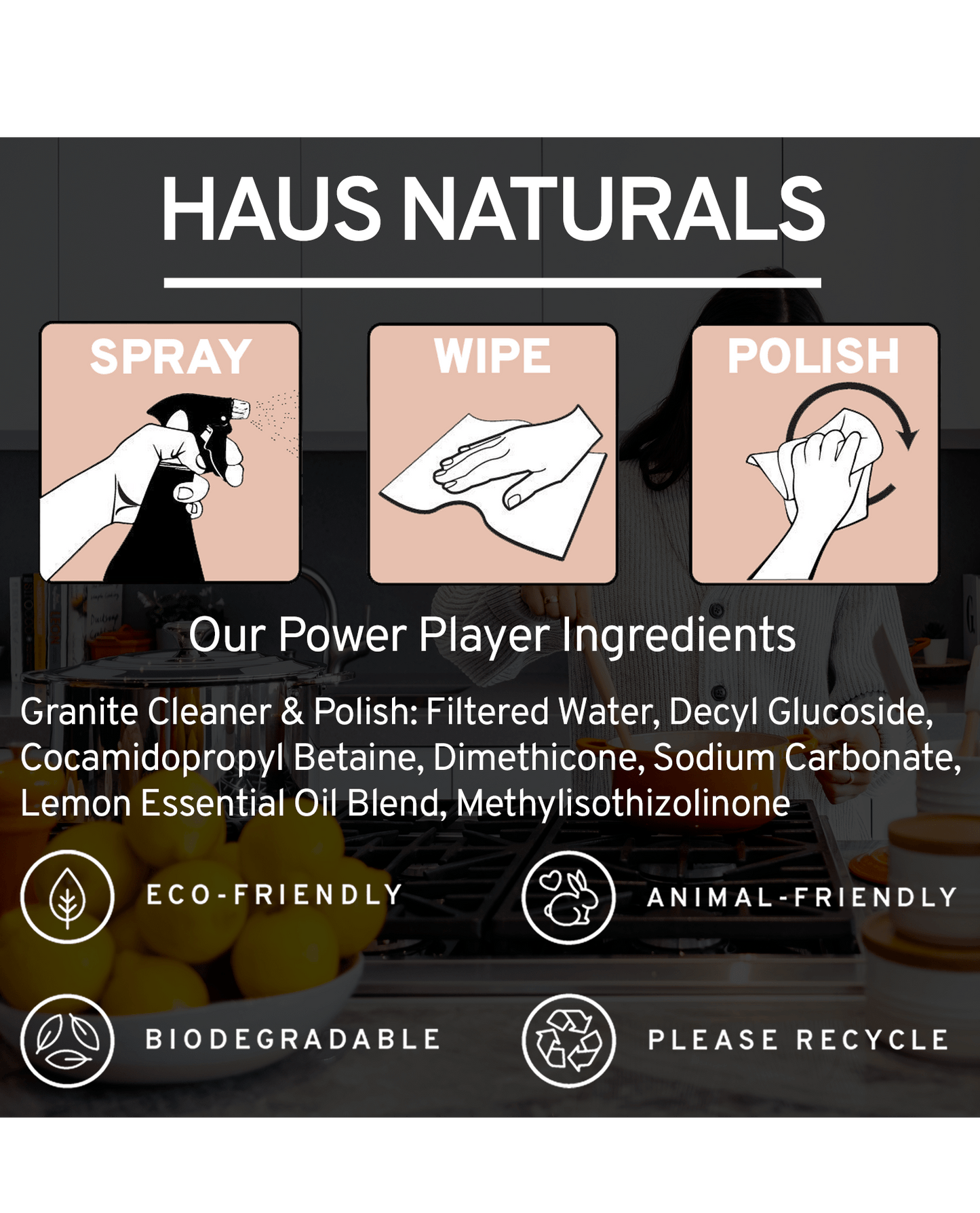 Haus Naturals Granite Cleaner Ingredients