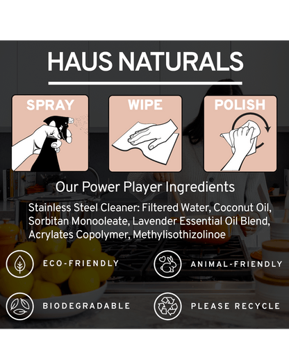 Haus Naturals Stainless Steel Cleaner product information